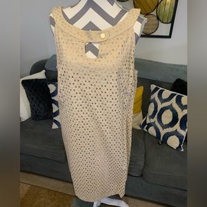 Gold embellished Eyelet Dress